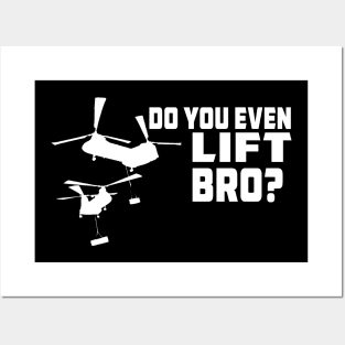 Do You Even Lift Bro? Ch-46 Sea Knight Helicopter Funny Posters and Art